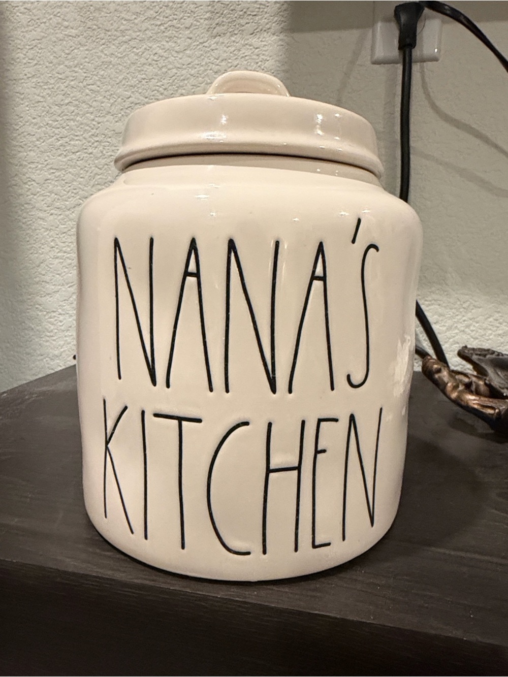 Rae Dunn Cream Ceramic Canister - "Nana's Kitchen"